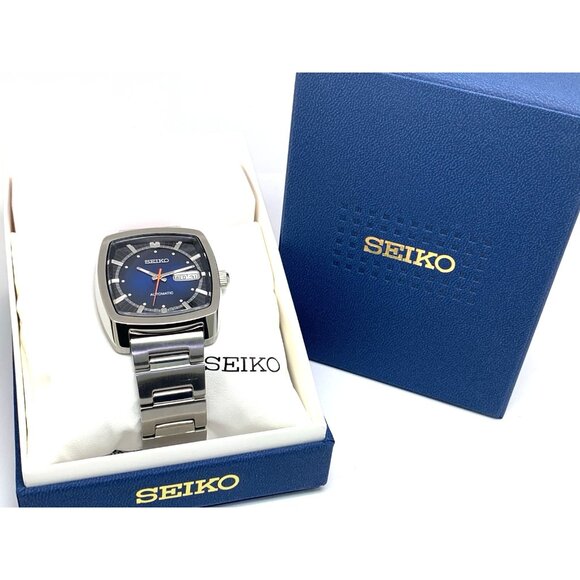 Seiko Men's Watch SNKP23 Recraft Automatic Blue Dial Day Date Stainless Steel - Picture 3 of 14